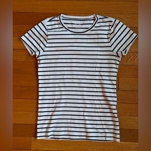 J. Crew Navy and White Striped Women’s T-Shirt